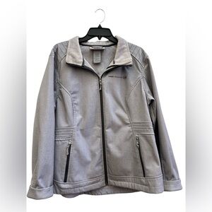 Free Country XL Gray Softshell Fleece Jacket Outdoor Zip Up